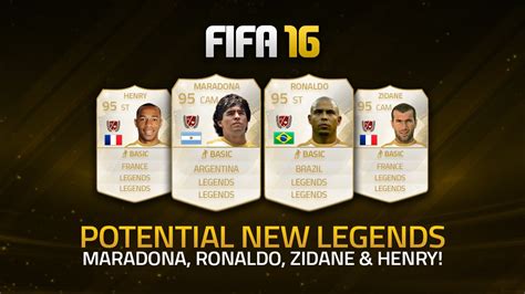 Potential New Fifa 16 Legends Maradona Ronaldo Zidane And Henry