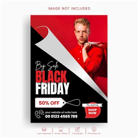 Premium Vector Black Friday Sale Print Flyer Template Design