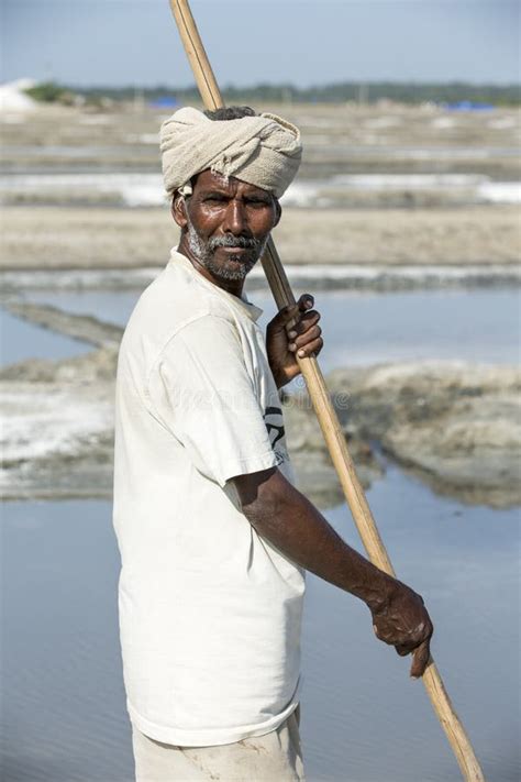 Documentary Image Editorial Salt Field Worker India Editorial Photo