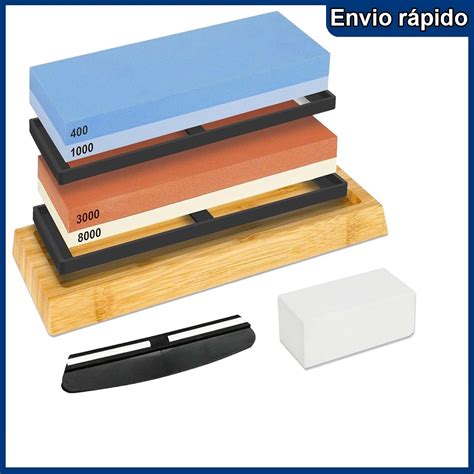 Pedra De Afiar Faca 400 E 1000 - Pedra De Amolar e Afiar Faca Dupla Face Retangular 400/1000 3000/8000 ...