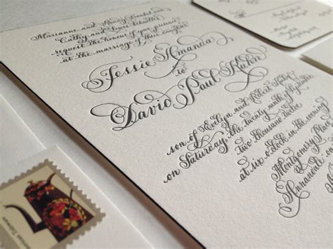 Letterpress Wedding Invitation Hand Calligraphy On Duplex Etsy