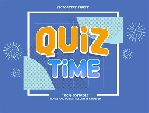 Premium Vector | Editable text effect Quiz Time and Quiz Tips 3d ...