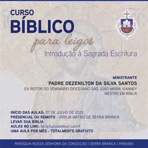 Paróquia de Serra Branca promove curso bíblico Diocese de Campina