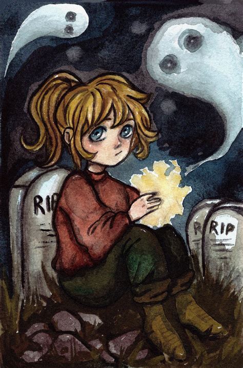 Иллюстрация Маленькая Ведьма и призраки | Illustrators.ru