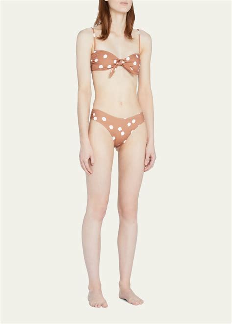 SIMKHAI Jules Printed Side Ruched Bikini Bottoms Bergdorf Goodman