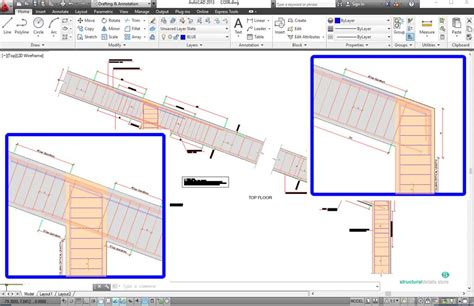 Inclined Roof Reinforced Concrete Beam Column Frame Joint Connection Detail