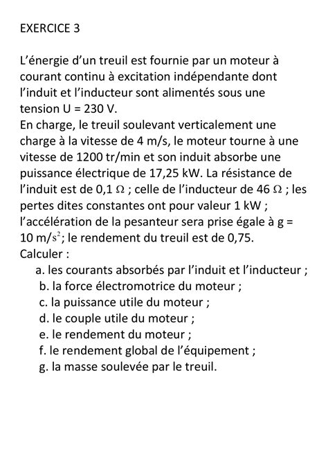 Exercice Moteur Cc