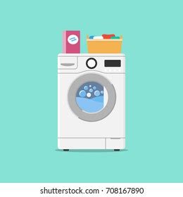 Washing Machine Flat Design Style Stock Illustration 708167890