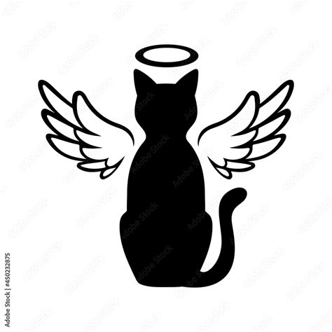 Vector Cat Memorial Graphic Cat Angel Illustration Stock Vector Adobe