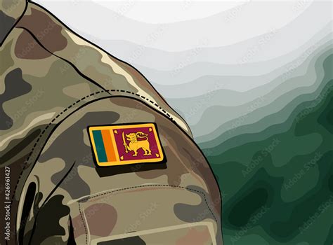 Flag of Sri Lanka on soldier arm. Sri Lanka Army Stock Illustration ...