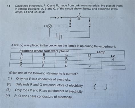 Solved 14 David Had Three Rods P Q And R Made From Unknown