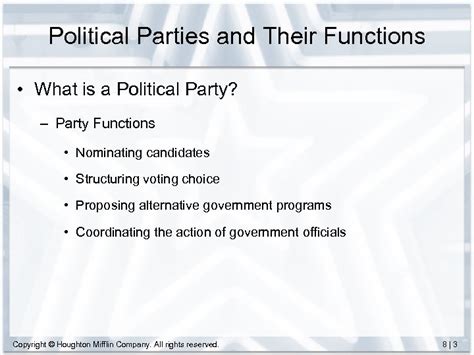 Chapter 8 Political Parties Political Parties And