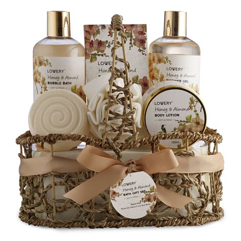 T Baskets For Women Home Spa Honey And Almond Scent Luxury Bath