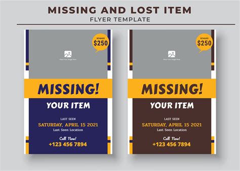 Missing and Lost Item flyer Template, Missing poster, Lost pet flyer ...