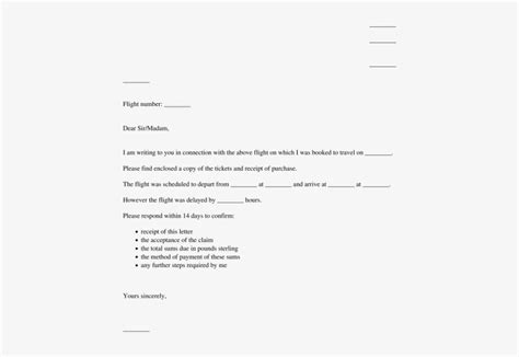 Flight Compensation Letter Template Letter To Claim Transparent Png