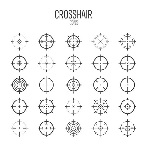Icone Vettoriali Mirino Pistola Mirino Bersaglio Nero O Simbolo Di Mira