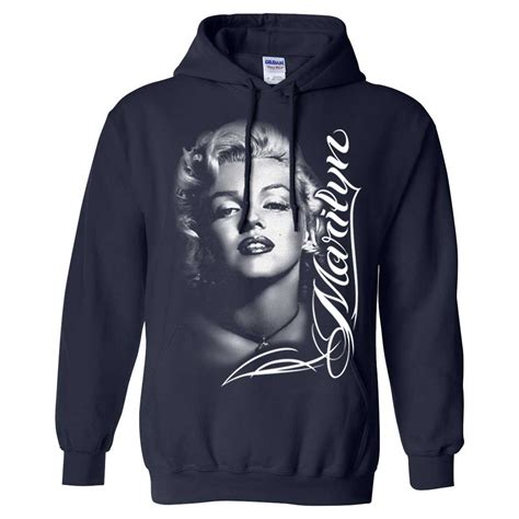 New Marilyn Monroe Portrait Signature Hoodie Sweatshirt Glamor Fashion