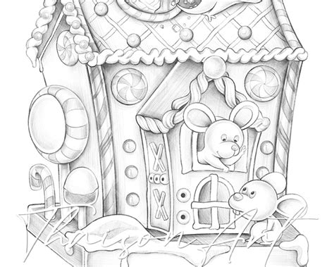 Candy House Coloring Coloring Pages