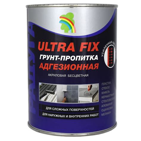 Грунт-пропитка РАДУГА Ultra Fix ВДАК-010 адгезионная 0,9л купить в Томске