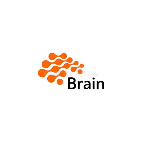 Vector Brain Logo Sign Or Emblem Design Elements Outline Color Human