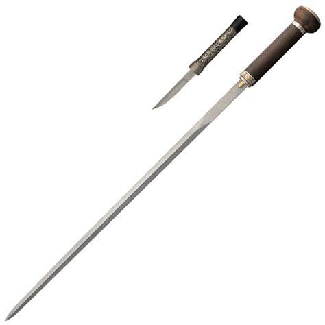 Folded-Steel Taiji Sword Cane with Knife