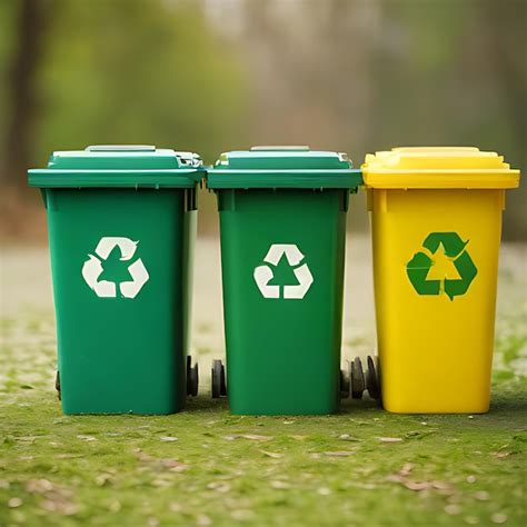 Un Contenedor De Reciclaje Verde Y Amarillo Con Un Logotipo De