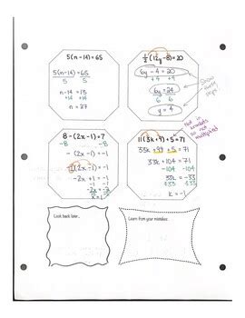 Visual Notes Solving Equations With Brackets By Nickelo Resource Emporium