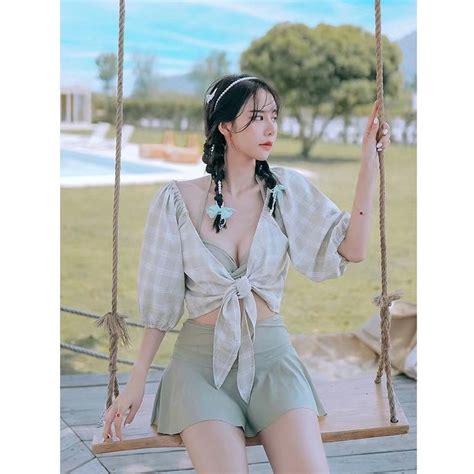 Saf PATRICIA GREEN Bikini Set 3pcs Woman Premium Korean Swimwear Beachwear Bali Women S