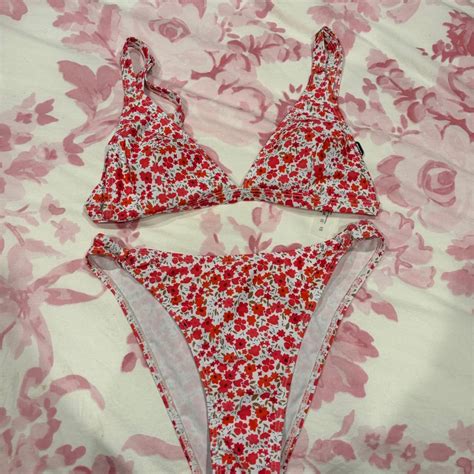 Pink Floral SHEIN Bikini Set Beachyvibes Depop