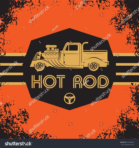 Retro Hot Rod Poster Vector Illustration Stock Vector Royalty Free 257060626