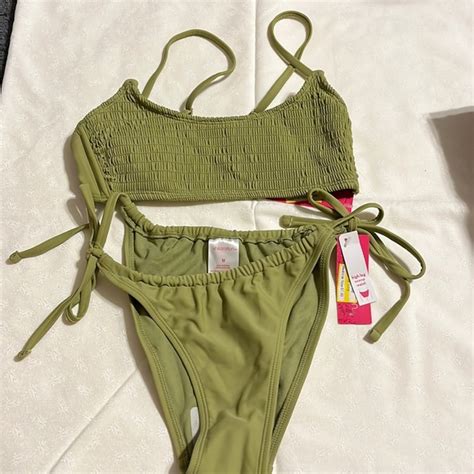 Xhilaration Swim Nwt Olive Green Bikini Set Poshmark