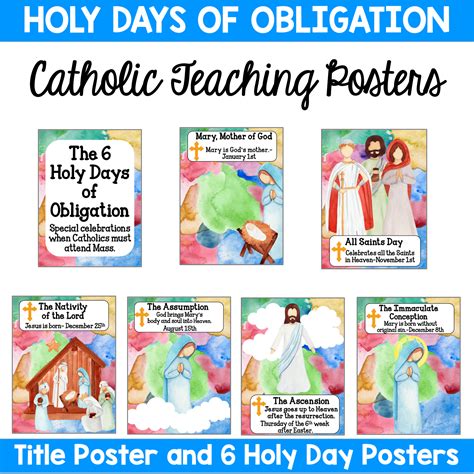 Catholic Holy Days of Obligation Teaching Posters - Classful