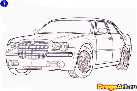 Chrysler 300 Pencil Drawing