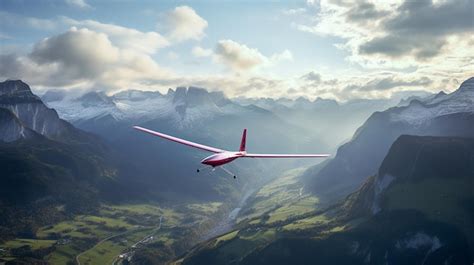 Premium Photo | Glider over the swiss alps with A silent glider soars ...