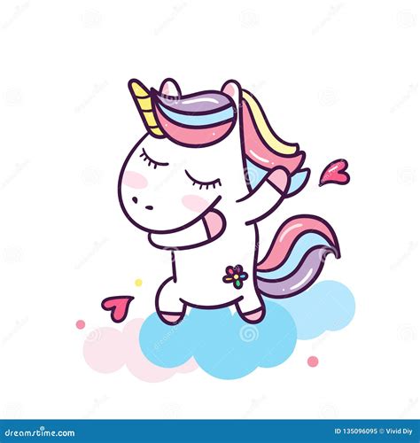 Unicornio Que Frota Con El Ejemplo Lindo De La Historieta De Las