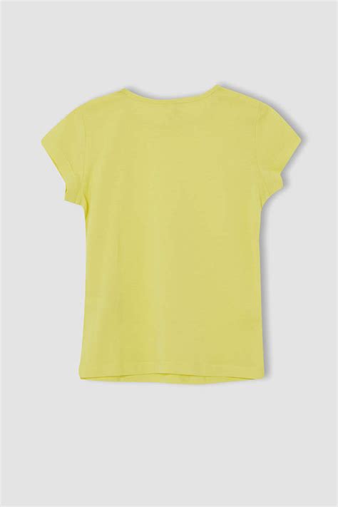 Yellow Girls And Teens Girl Regular Fit Short Sleeved T Shirt 1862909 Defacto