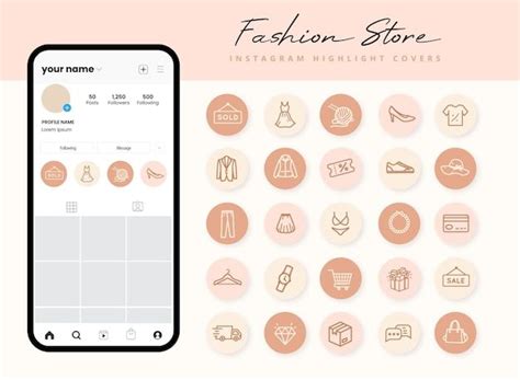 Premium Vector Set Of Fashion Store Icons For Instagram Story