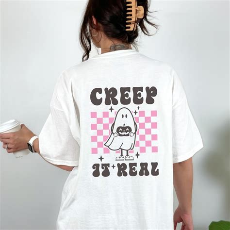 Creep It Real Shirt For Halloween Retro Ghost Pumpkin T Shirt Spooky