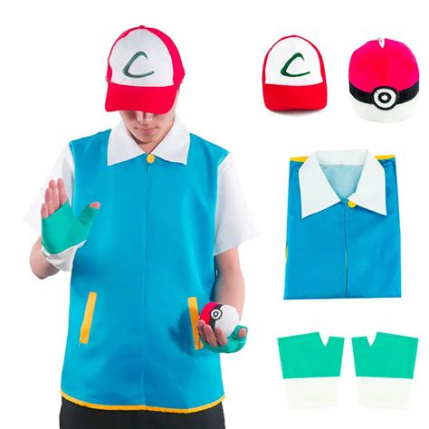 Really Cool Men Pokemon Go Pocket Monster Ash Ketchum Trainer Costume Cosplay Shirt Jacket