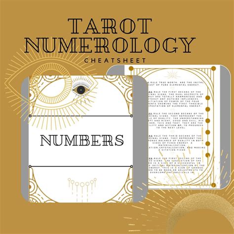 Tarot Numerology Cheat Sheet PDF Etsy