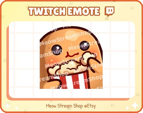 Twitch Emote Cute Potato Popcorn Pop Corn Eat Watch Movie Time