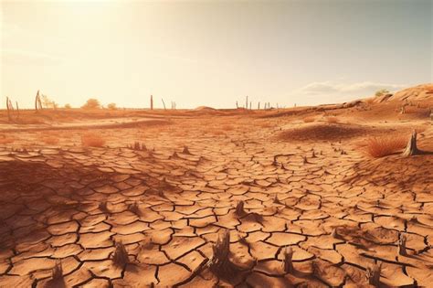 Premium AI Image | Climate change intensifies desertification forcing ...