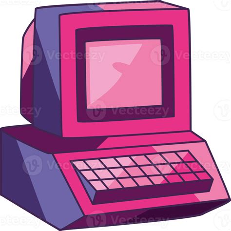 Un Dibujos Animados Computadora Con Un Rosado Pantalla 49025876 Png