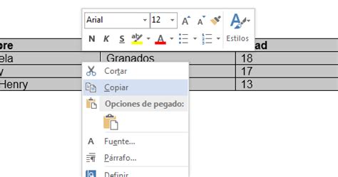 Informatica Avanzada Dggp Copiar Una Tabla De Word En Excel