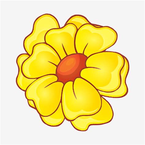 Elemento Decorativo Planta Flor Amarilla De Dibujos Animados Png