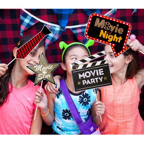 Bestoyard Hollywood Themed Party Props Movie Night Photo Booth Props