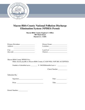 Fillable Online National Pollutant Discharge Elimination System