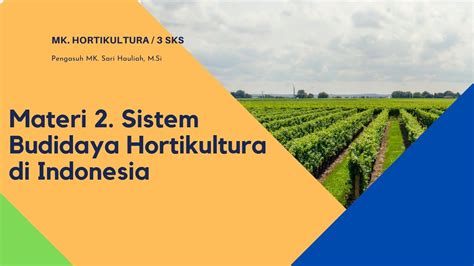 Materi Sistem Budidaya Hortikultura Di Indonesia Mata Kuliah