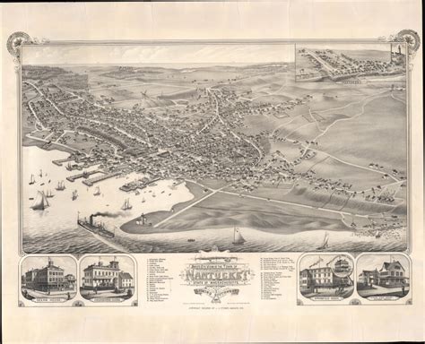 Bird S Eye View Of The Town Of Nantucket In The State Of Massachusetts Looking Southwest