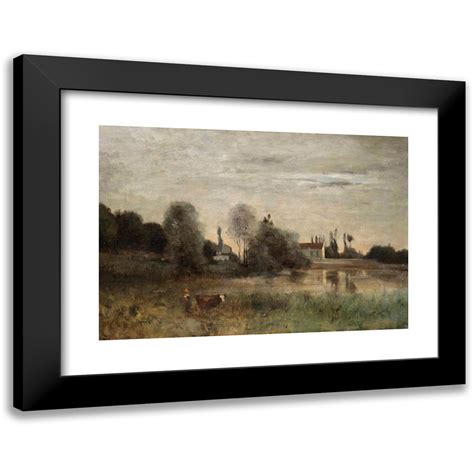 Jean Baptiste Camille Corot 24x18 Black Modern Framed Museum Art Print